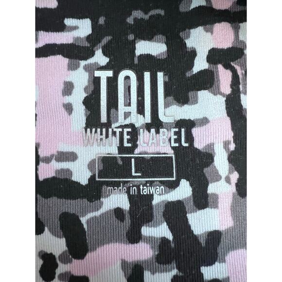 TAIL WHITE LABEL WOMENS GOLF 1/4 ZIP LIGHTWEIGHT PULLOVER BLACK PINK WHITE SZ L - Picture 4 of 9